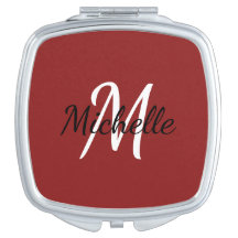 Monogramme rouge fille simple + Nom initial