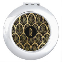 Motif Gatsby Art Déco Noir et Or Monogramme