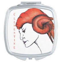 Portrait de femme aux cheveux orange mandarine Pop
