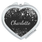 Poussière de glitter argent noir monogramme