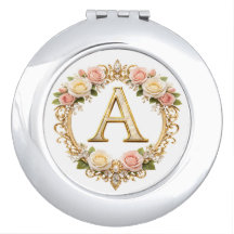 Rose Fardée Lettre A En Filigree Or Mariage