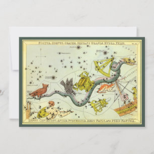 Miroir d'Urania, carte céleste d'astronomie vintag