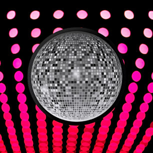 Mirror ball   1 inch round button