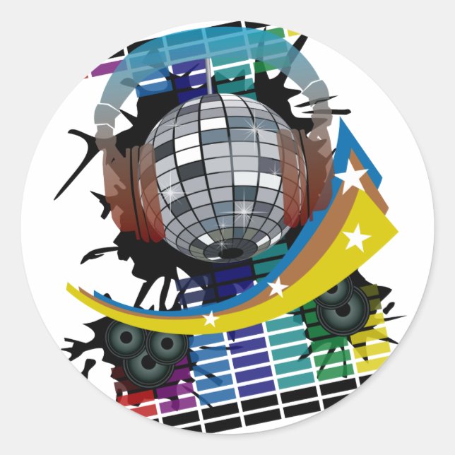 Mirror Ball Classic Round Sticker (Front)