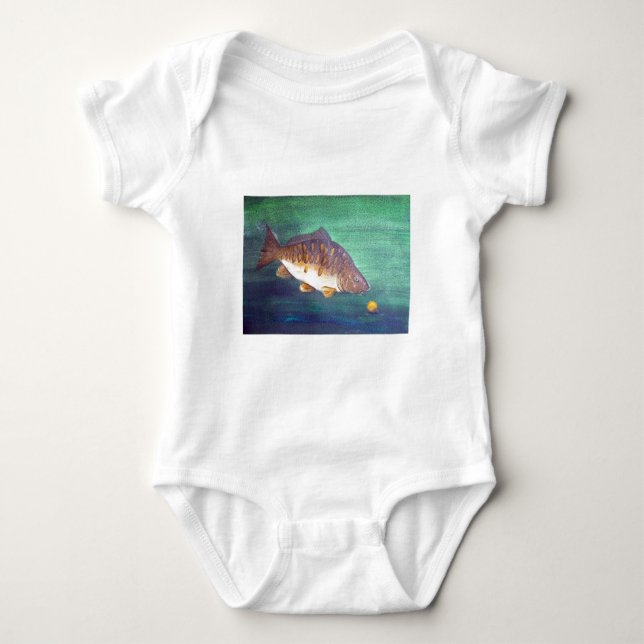 Mirror carp baby bodysuit (Front)