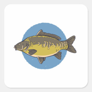 Mirror Carp Square Sticker