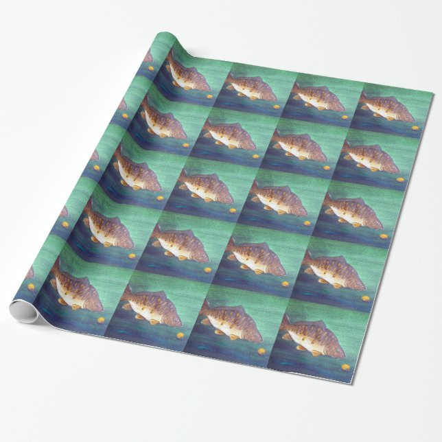 Mirror carp wrapping paper (Unrolled)