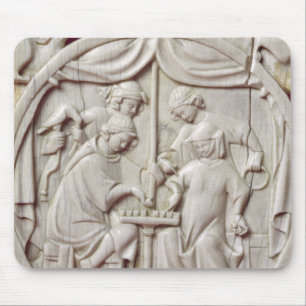 Mirror case depicting a game of chess, c.1300 mouse pad