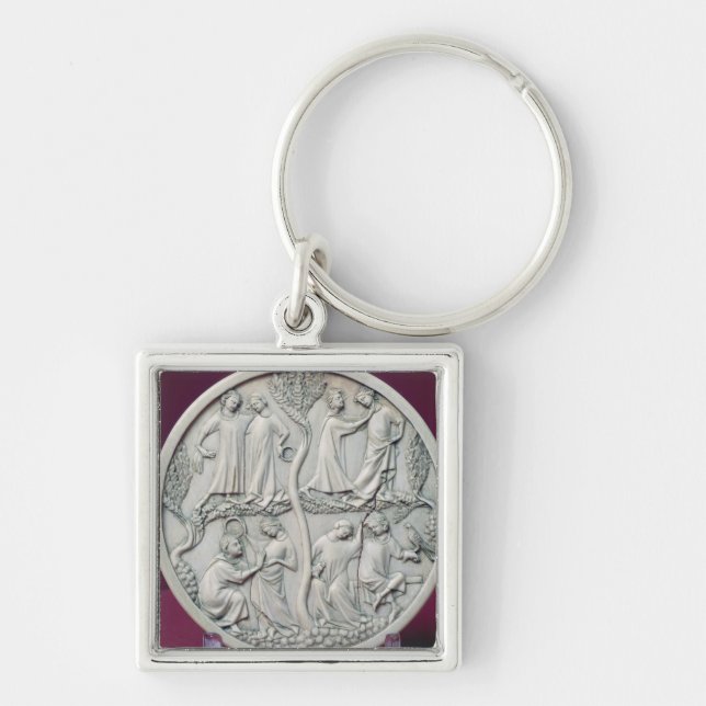 Mirror case depicting courtly scenes, c.1320-30 keychain (Front)
