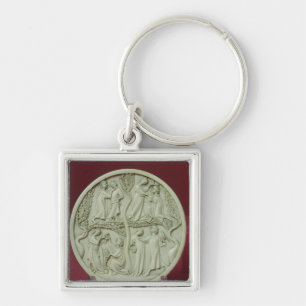 Mirror case depicting courtly scenes, c.1320-30 keychain