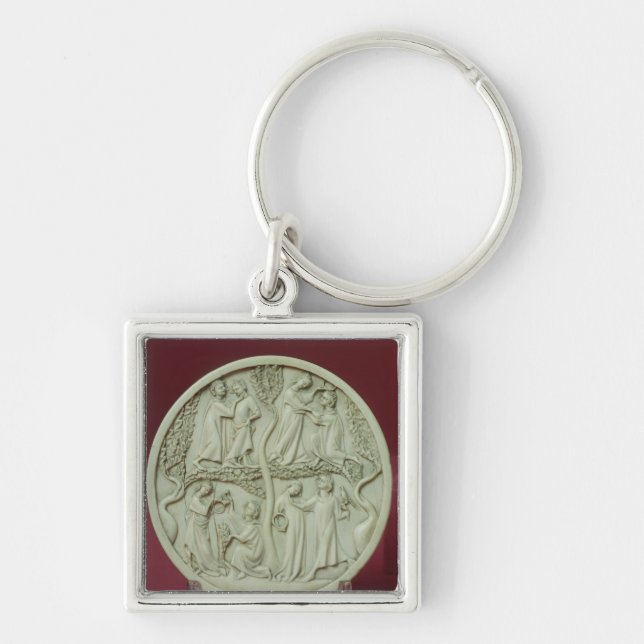 Mirror case depicting courtly scenes, c.1320-30 keychain (Front)