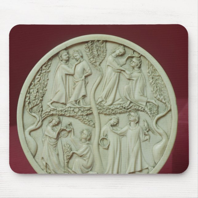 Mirror case depicting courtly scenes, c.1320-30 mouse pad (Front)