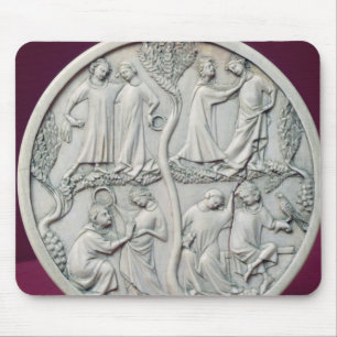 Mirror case depicting courtly scenes, c.1320-30 mouse pad