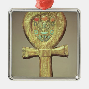 Mirror case in the form of an ankh metal ornament