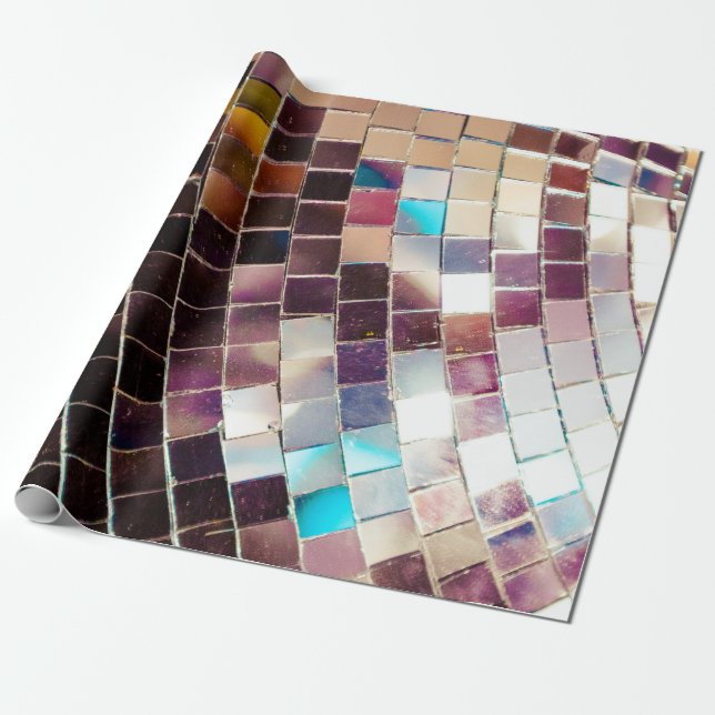 Mirror Disco Ball Wrapping Paper (Unrolled)