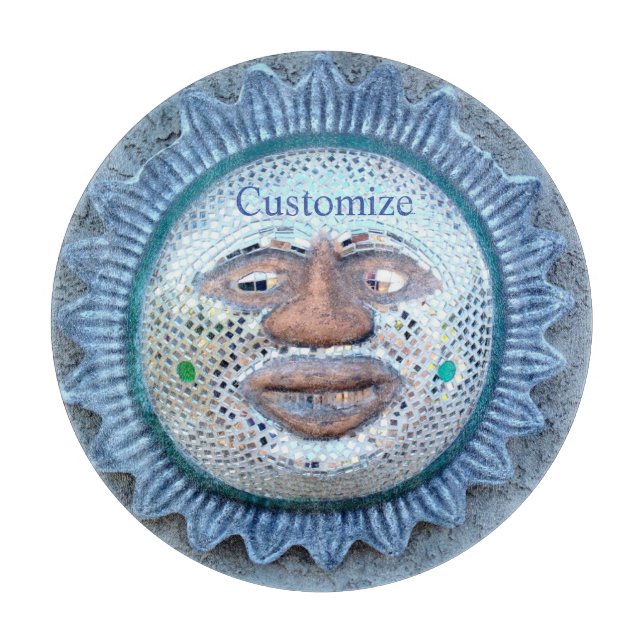 mirror glass sun face Thunder_Cove Cutting Board (Front)