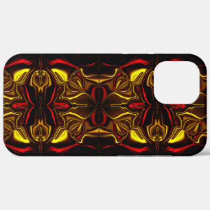 Mirror -Gold and red curved traces with dark parts iPhone 12 Pro Max Case