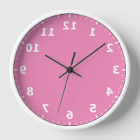 Mirror Image Clock - Pink Mirror Writing Clock