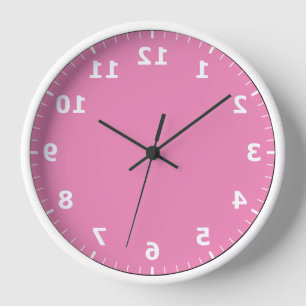 Mirror Image Clock - Pink Mirror Writing Clock