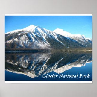Mirror image of Lake McDonald Poster