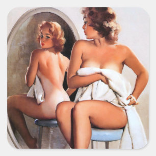 Mirror Image Pin Up Square Sticker