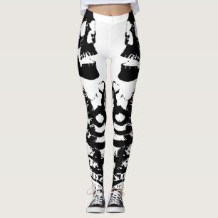 Mirror Image Skeletons White Leggings