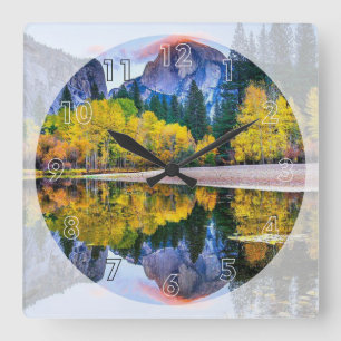 Mirror Image Square Wall Clock