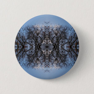 Mirror image trees 2 inch round button