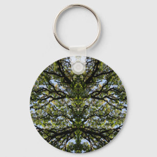 Mirror image trees keychain
