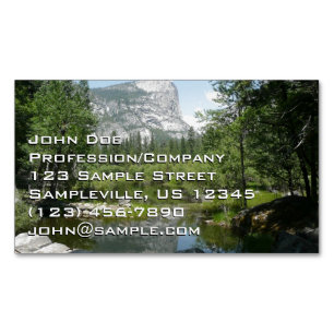 Mirror Lake View in Yosemite National Park Magnetic Business Card