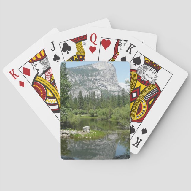 Mirror Lake View in Yosemite National Park Playing Cards (Back)