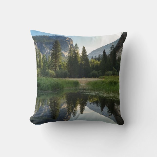Mirror Lake, Yosemite Throw Pillow (Front)