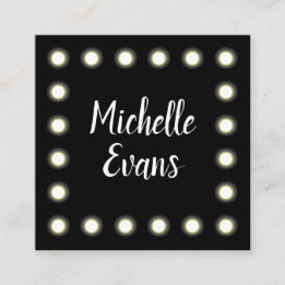 Mirror Lights Glam Make Up Artist Square Business Card