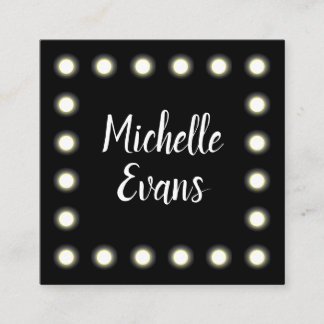 Mirror Lights Glam Make Up Artist Square Business Card