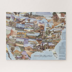 "Mirror Map of America" - Nature's Landmarks Jigsaw Puzzle