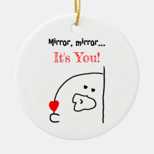 Mirror, Mirror... You're Captivating! Charming Ceramic Ornament