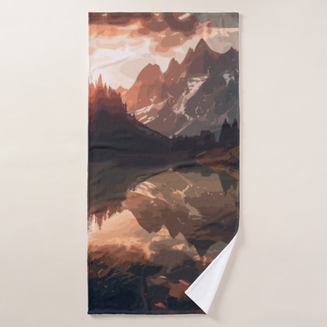 Mirror Mountains Bath Towel (Bath Towel)