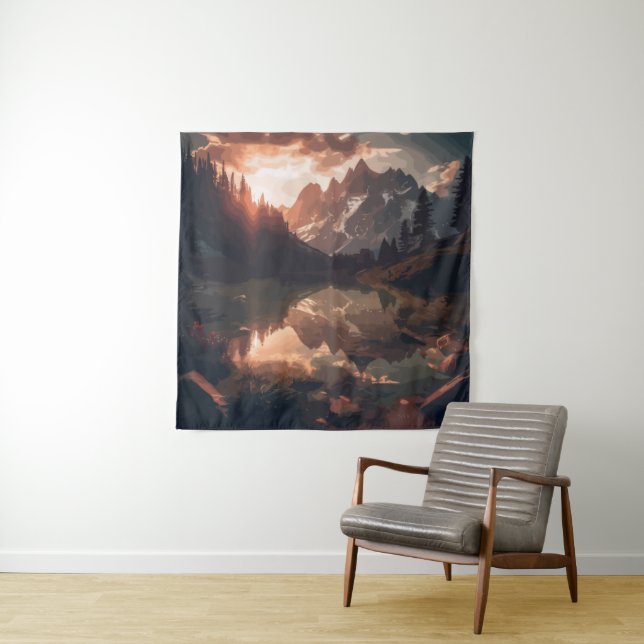 Mirror Mountains Tapestry (In Situ)
