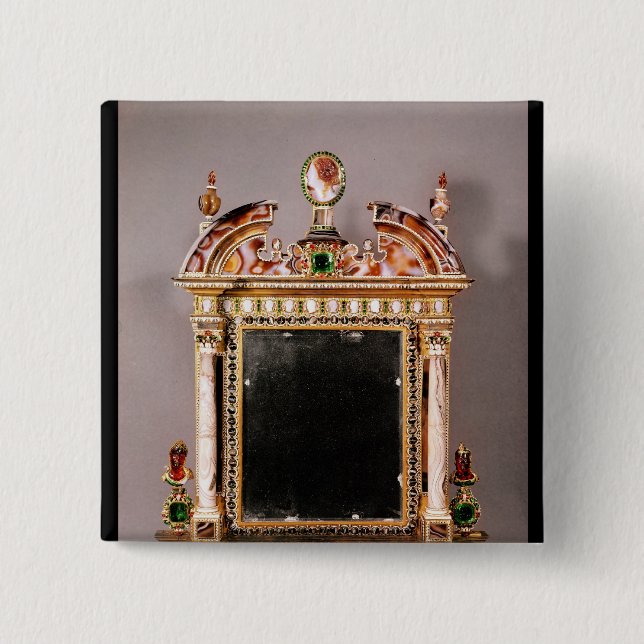 Mirror of Marie de Medici 2 Inch Square Button (Front)