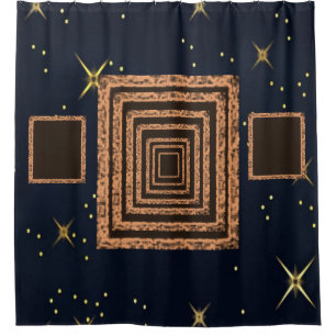 Mirror orange blue showercurtain