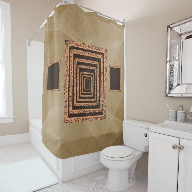 Mirror tan showercurtain (In Situ)