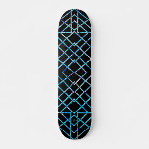 Mirrored Blue on Black Skateboard