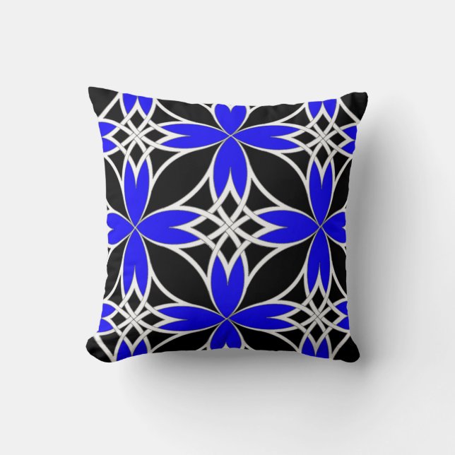 Mirrored Celtic ( Blue Invert ) Throw Pillow (Front)