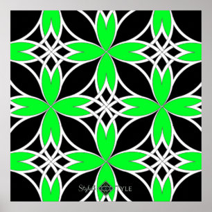 Mirrored Celtic ( Green Invert ) Poster