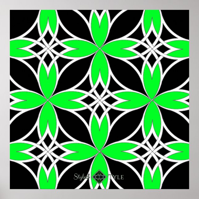 Mirrored Celtic ( Green Invert ) Poster (Front)