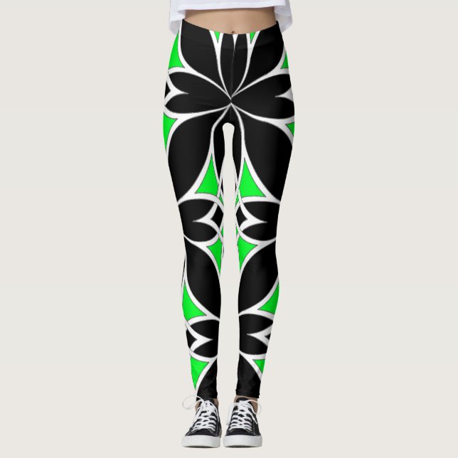 Mirrored Celtic ( Green ) Leggings (Front)