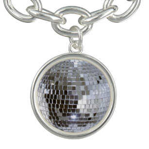 Mirrored Disco Ball 1 Charm Bracelet