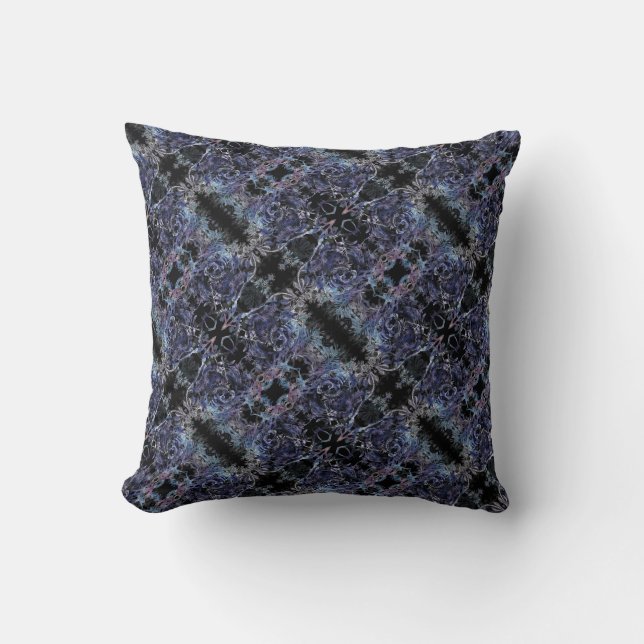 Mirrored Floral Design Throw Pillow (Front)