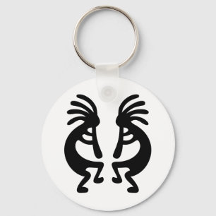 Mirrored Kokopelli Keychain