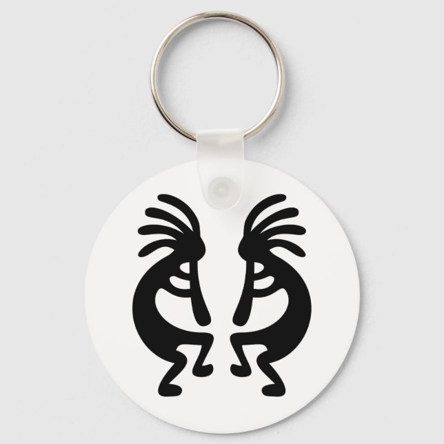 Mirrored Kokopelli Keychain (Front)